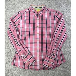 Robert Graham Shirt Button Down‎ Size 10 Pink Plaid Long Sleeve Women's